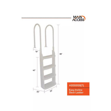 Main Access 200200 Easy Incline In-Pool Ladder for Above Ground Pools with Decks