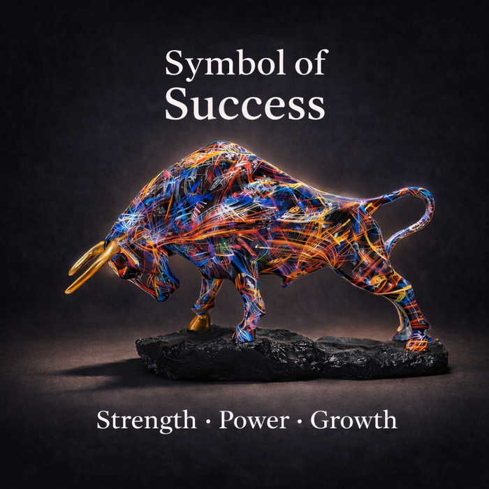 Color Fusion bull sculpture symbol of success