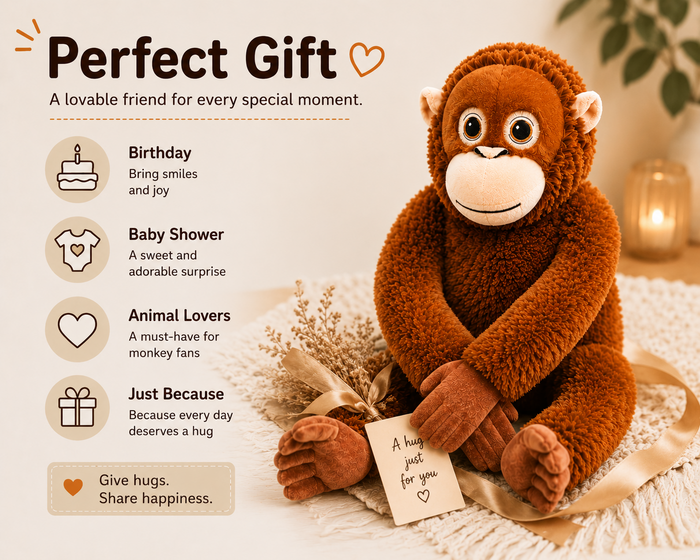 Monkey plush 60 cm 23.6 inch