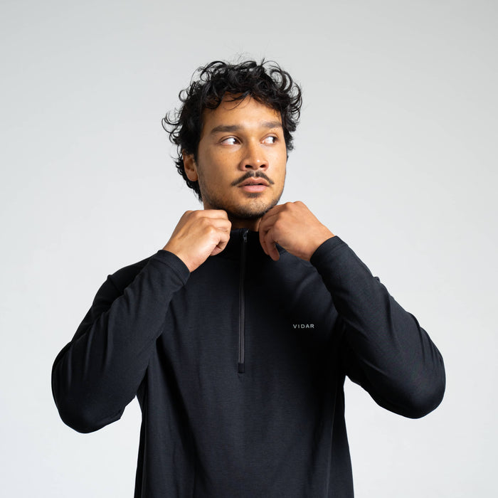 MOTION | Natural Quarter-Zip | Black