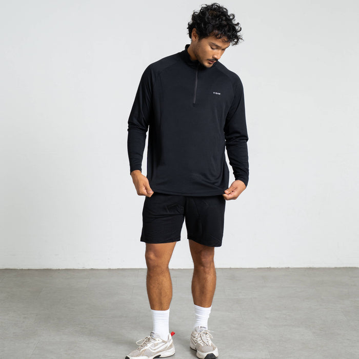 MOTION | Natural Quarter-Zip | Black