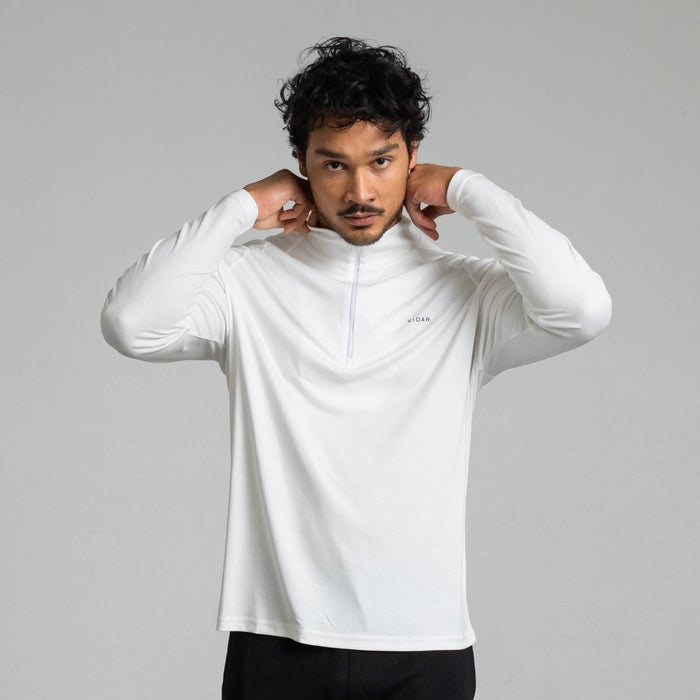 MOTION | Natural Quarter-Zip | White