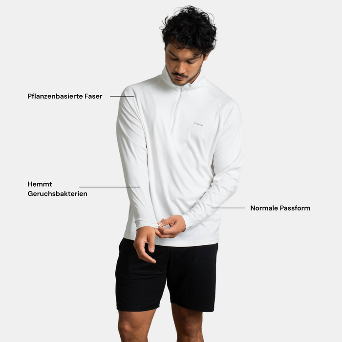 MOTION | Natural Quarter-Zip | White