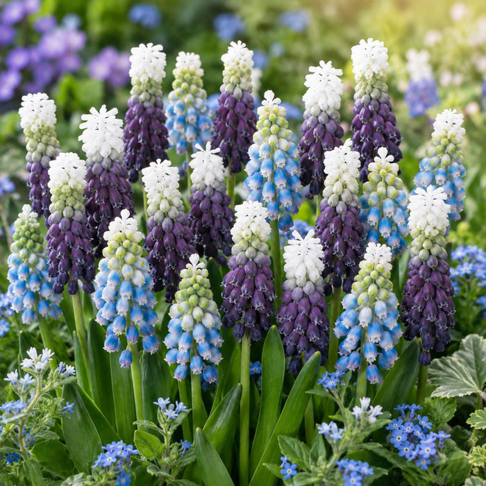 mix of blue and purple muscari