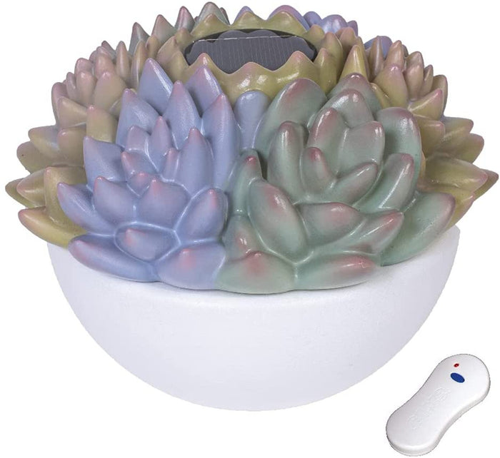 PatioGLO LED succulent solar-powered floating pool and garden light with included remote control