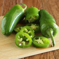 Jalapeno peppers on a cutting board