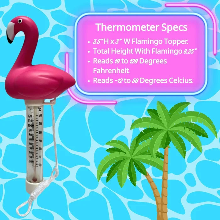 Pink Flamingo Floating Thermometer