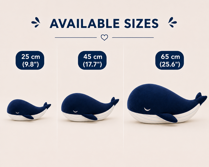 Blue plush whale pillow