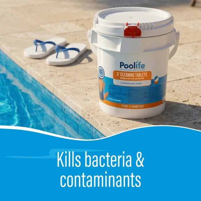 Poolife 3" Cleaning Tablets – Stabilized Chlorine Tablets for Pools