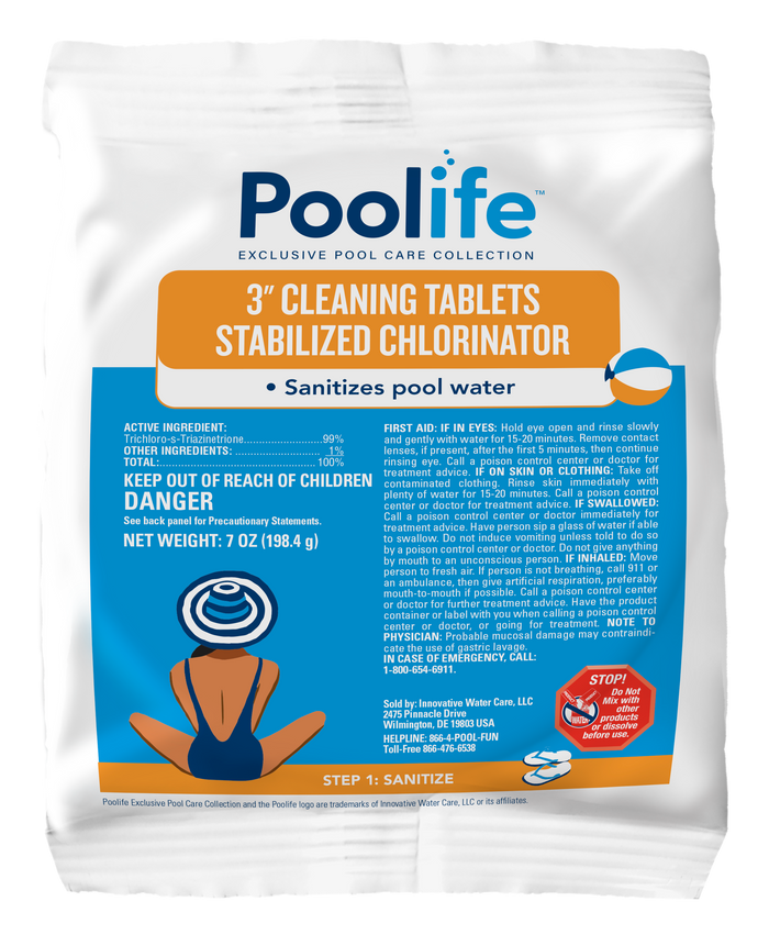 Poolife 3" Cleaning Tablets – Stabilized Chlorine Tablets for Pools