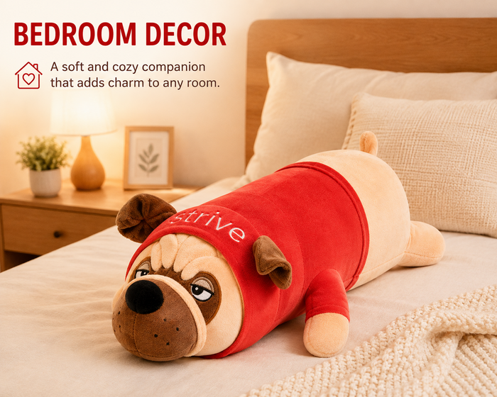 Pug plush pillow bedroom decor