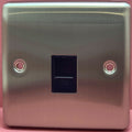 Quadrant Decor 1 Gang RJ45 Socket, Cat5 Satin Chrome & Black Insert - QD-4421-SC-B