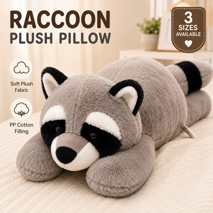 Raccoon plush bedroom decor