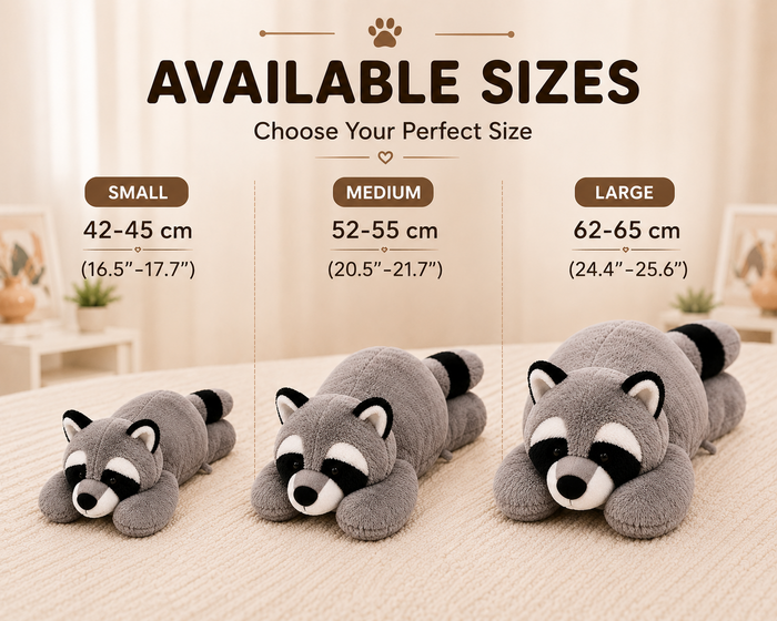 Raccoon stuffed animal pillow