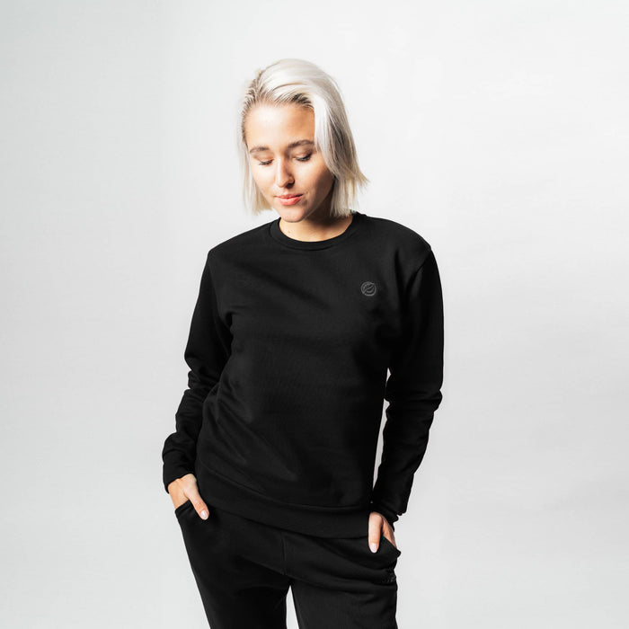 RECORD I Natural Crewneck Sweater | Black