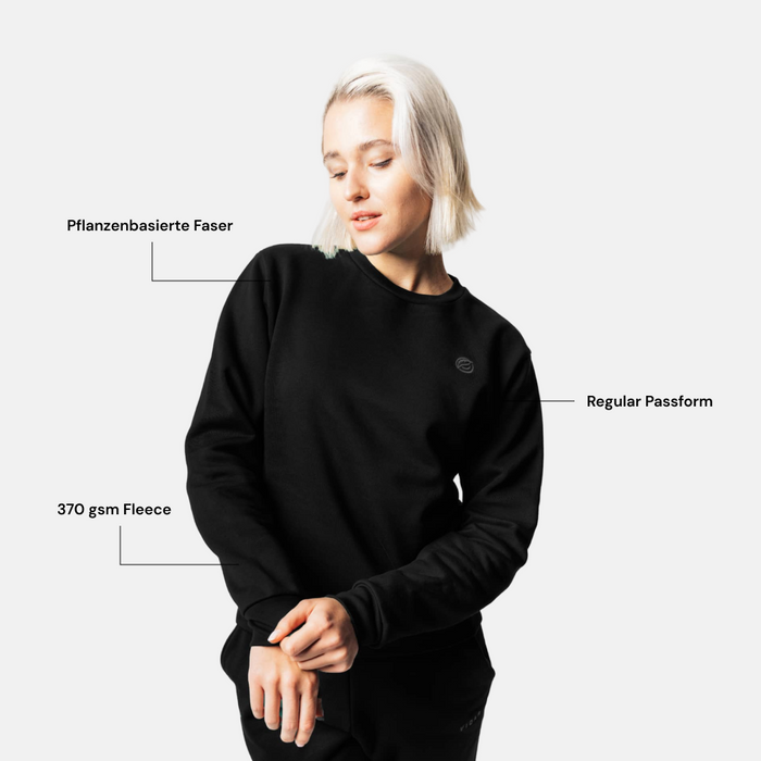 RECORD I Natural Crewneck Sweater | Black