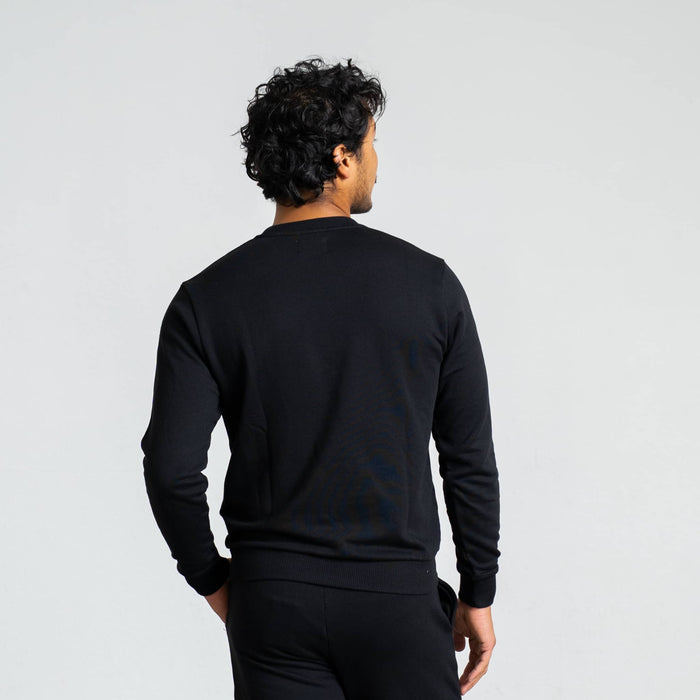 RECORD I Natural Crewneck Sweater | Black