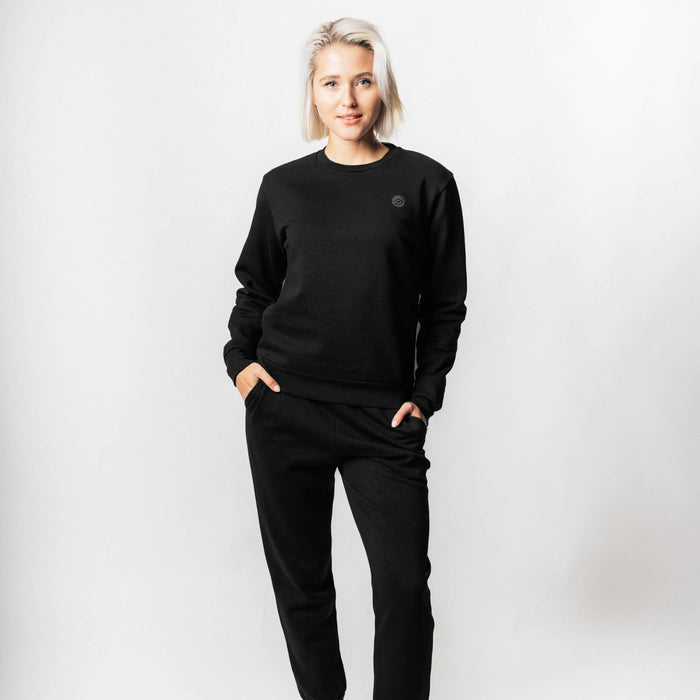 RECORD I Natural Crewneck Sweater | Black