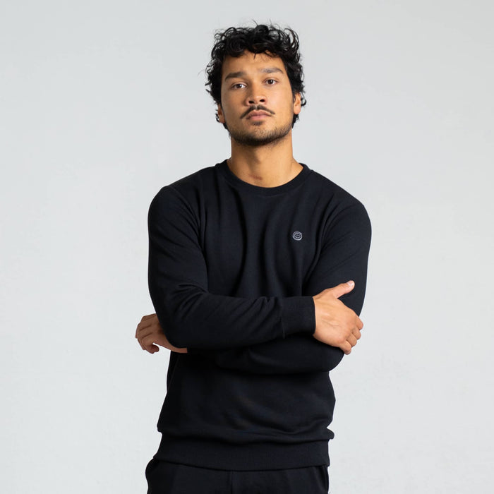 RECORD I Natural Crewneck Sweater | Black