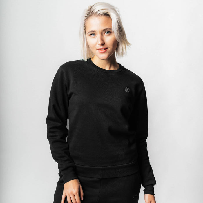 RECORD I Natural Crewneck Sweater | Black