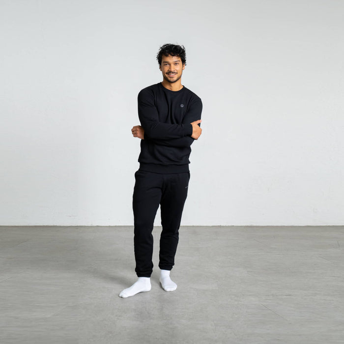 RECORD I Natural Crewneck Sweater | Black