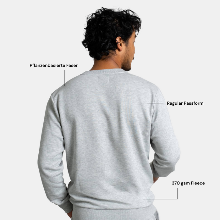 RECORD I Natural Crewneck Sweater | Light Grey