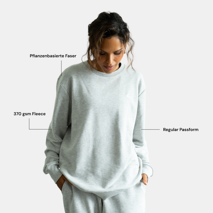 RECORD I Natural Crewneck Sweater | Light Grey