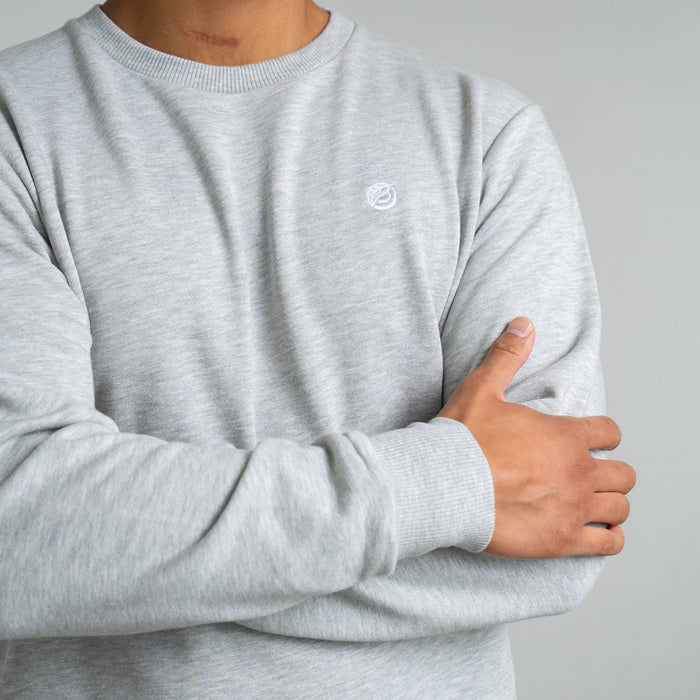 RECORD I Natural Crewneck Sweater | Light Grey