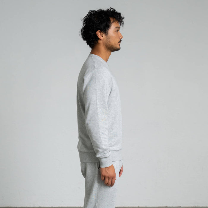 RECORD I Natural Crewneck Sweater | Light Grey