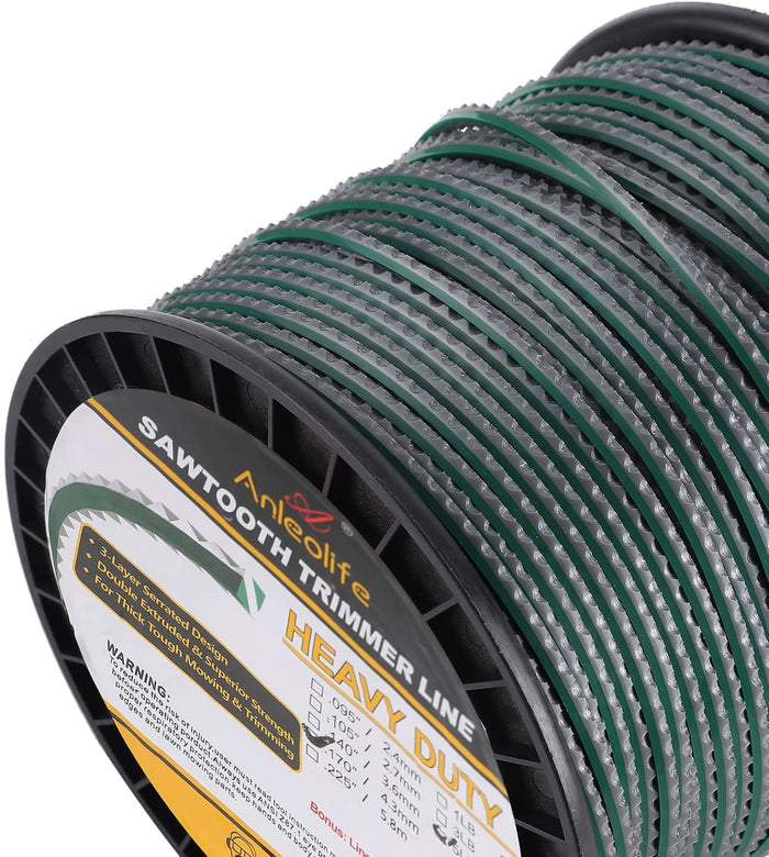 Sawtooth Trimmer line with Bonus Line Cutter (5lb .170'') - Anleolife