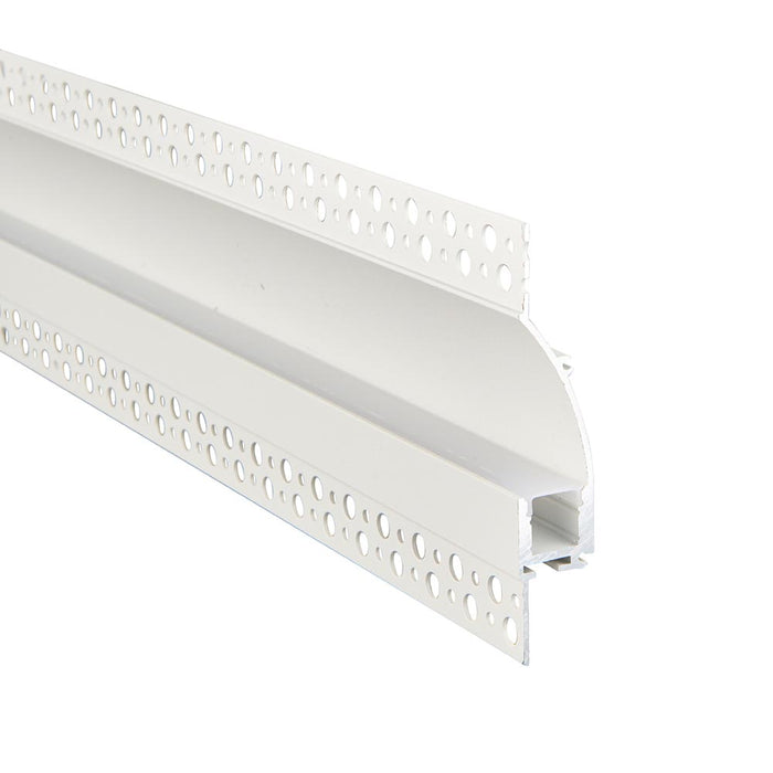 saxby 102665 Rigel Wall Flange Plaster-in 2m Aluminium Profile-Extrusion White