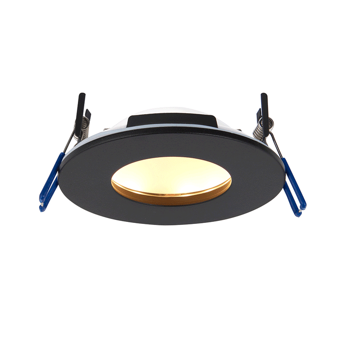 Saxby 102670 OrbitalPRO 4CCT (Colour Changing) Waterproof, Fire rated  9W Dimmable Downlight - Matt Black