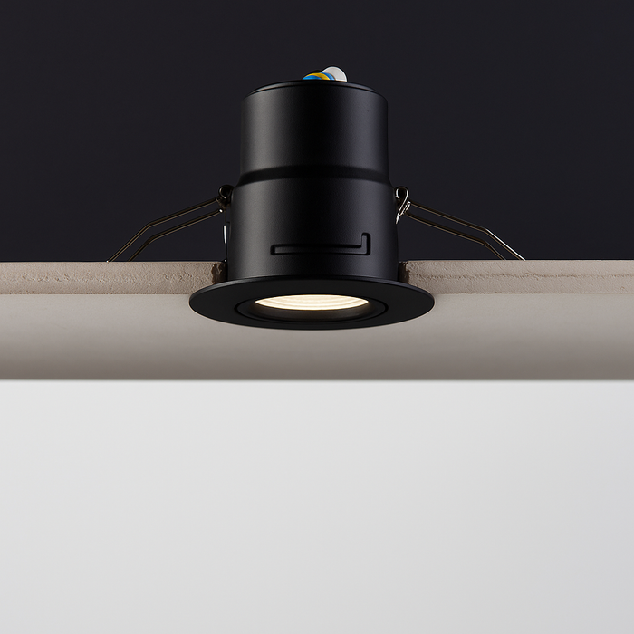 Saxby ShieldONE IP65, Fire Rated, Dimmable GU10 Downlight for Bathrooms in Matt Black