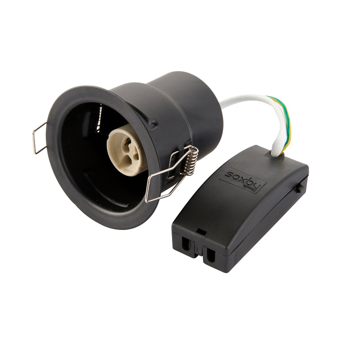 Saxby ShieldONE IP65, Fire Rated, Dimmable GU10 Downlight for Bathrooms in Matt Black