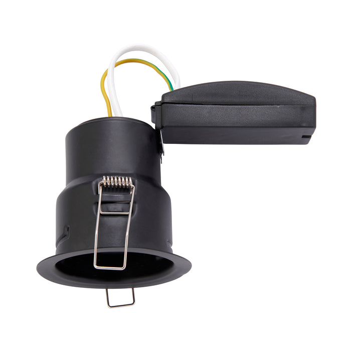 Saxby ShieldONE IP65, Fire Rated, Dimmable GU10 Downlight for Bathrooms in Matt Black