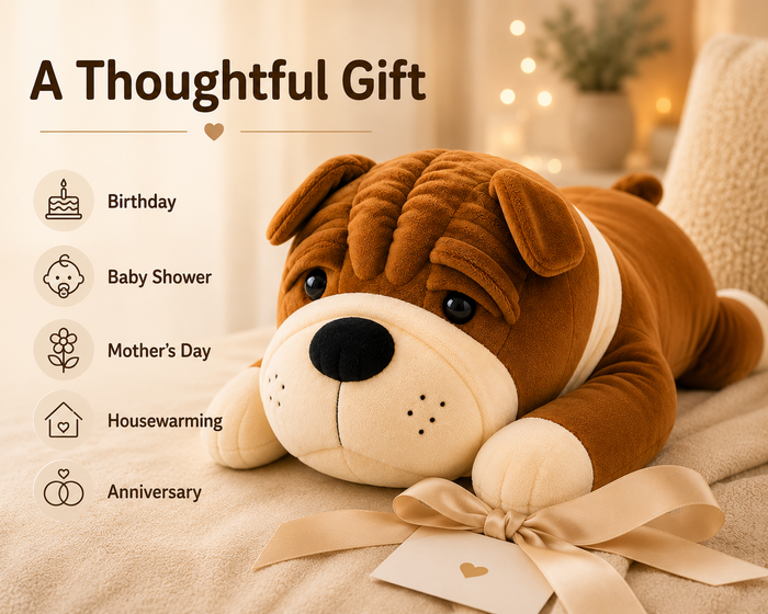 Shar Pei plush gift presentation