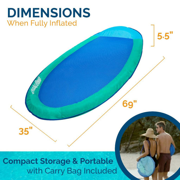 Spring Float Inflatable Pool Lounger with Hyper-Flate Valve