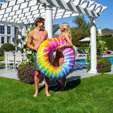 Swimline 36.5" Spiral Tie Dye Inflatable Pool Ring