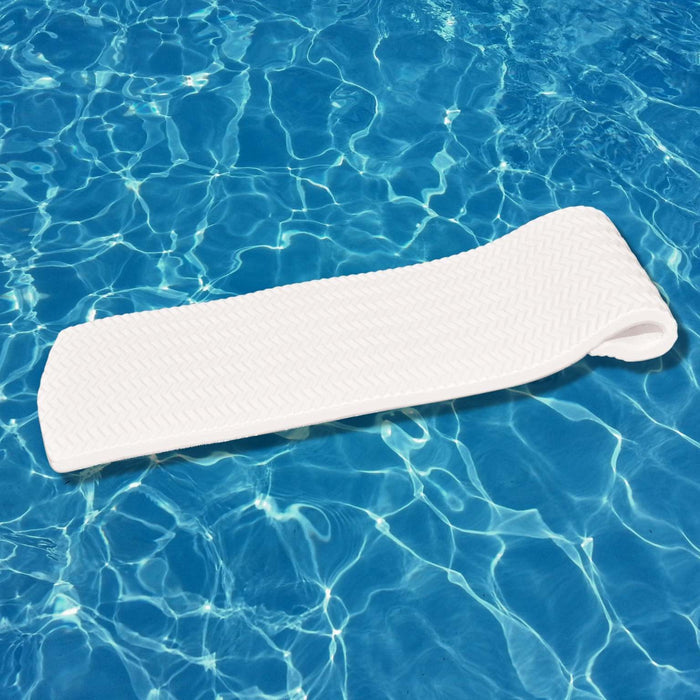 White Swimline SofSkin Super Thick 2-inch Luxury Foam Pool Mattress floating on water