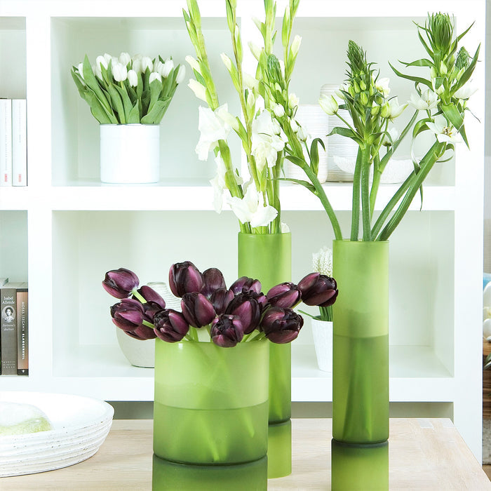 A Vase Full of Dark "Black Hero" Tulips