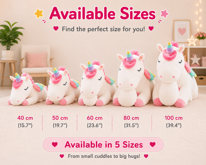 Unicorn Plush Pillow, Large Stuffed Animal, Kids Room & Nursery Decor