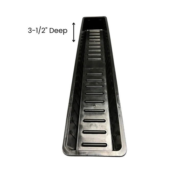 HydroTools winter pool cover water block showing a 3.5-inch deep container profile for in-ground swimming pool winterization