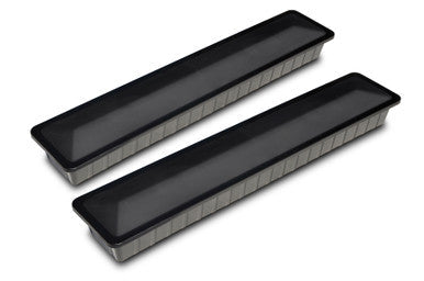 Two HydroTools winter pool cover water block containers stacked together for storage