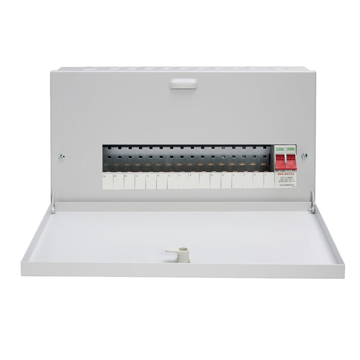 Wylex NHSPN00161L 16-Way 125A Surface 1P+N Distribution Board c-w Switch Disconnector
